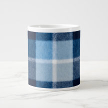 Flanelle à Carreaux Bleu Blanc Confortable