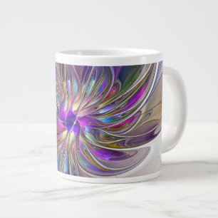 Grande Tasse Fleur d'art Abstrait, énergique et coloré