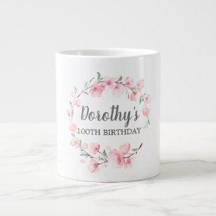 Grande Tasse Fleur de cerise rose 100e anniversaire
