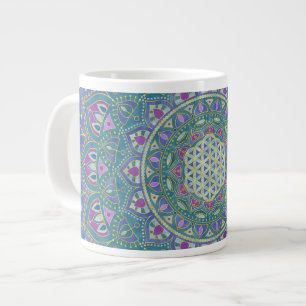 Grande Tasse Fleur De Vie - Mandala India Style 1
