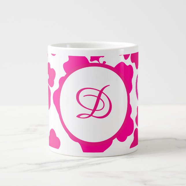 Grande Tasse fleur d'hibiscus tropical hawaii rose (Devant)