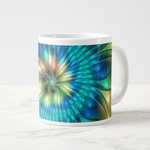 Grande Tasse Fleur d'Imaginaire lumineux, Fractale Abstraite co