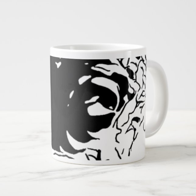 Grande Tasse Fleur Doodle (Devant droit)