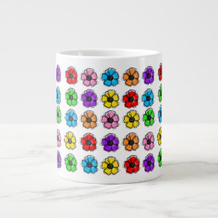Grande Tasse Fleur Floral Doodle Line Art Aquarelle Abstraite