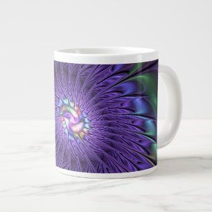 Grande Tasse Fleur fractale Abstraite moderne et colorée tendan