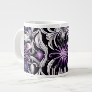 Grande Tasse Fleur violette et lilas Art abstrait