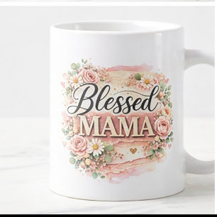 Grande Tasse Fleurie Maman Bienheureuse
