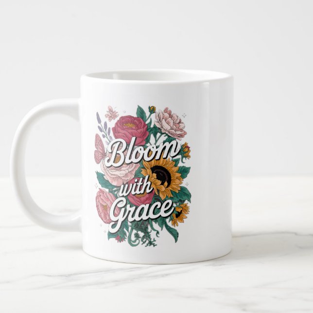 Grande Tasse Fleurir avec grâce (Gauche)