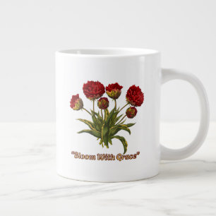 Grande Tasse Fleurissez avec grâce Floral Citation botanique