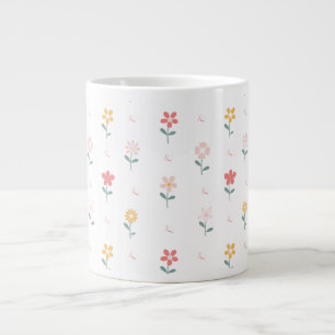 Grande Tasse Fleurs colorées et Motif papillon