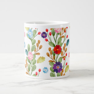 Grande Tasse Fleurs d'aquarelle Motif coloré-67488
