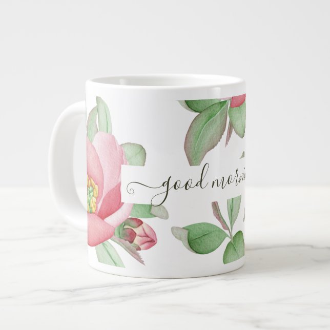 Grande Tasse Fleurs de Magnolia De Printemps, Bonjour (Devant gauche)