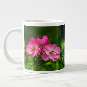 Grande Tasse Fleurs de rose sauvage rose Photographie Design-52