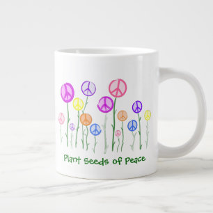 Grande Tasse Fleurs des signes de paix