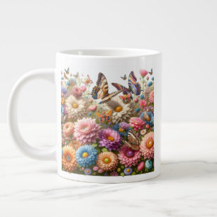Grande Tasse Fleurs et papillons