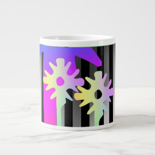 Grande Tasse Fleurs Et Rayures