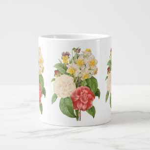 Grande Tasse Fleurs Florales Vintage Camélia Jonquilles par Red