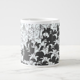 Grande Tasse Fleurs noires et blanches
