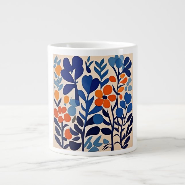 Grande Tasse fleurs retro 70's (Devant)