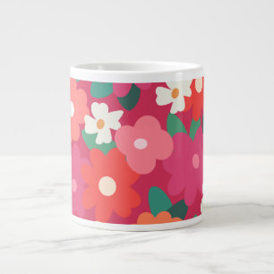 Grande Tasse Fleurs Rétro Colorées Mignonnes