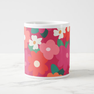 Grande Tasse Fleurs Rétro Colorées Mignonnes        