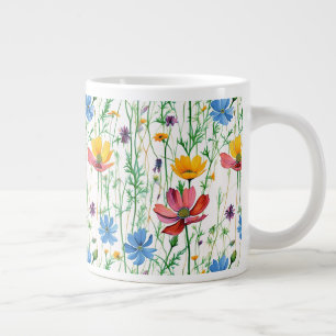Grande Tasse Fleurs sauvages colorés et herbe verte