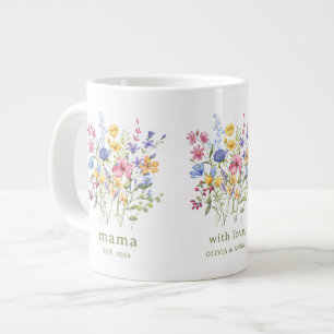 Grande Tasse Fleurs sauvages colorés tendance   Maman