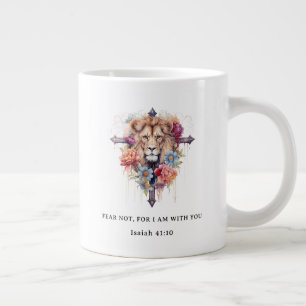 Grande Tasse Fleurs sauvages Lion de Dieu N'ayez pas peur Verse
