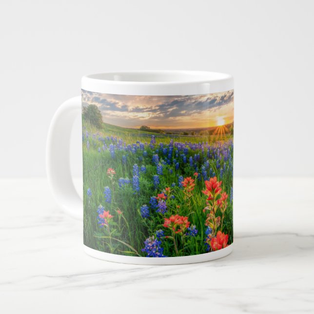 Grande Tasse Fleurs | Texas Bluebonnets & Indian Paintbrush (Devant gauche)