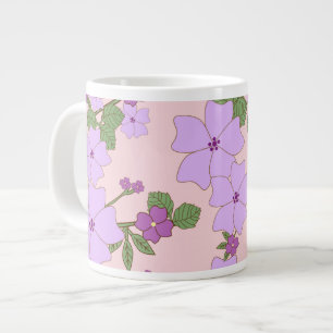 Grande Tasse Fleurs Violettes, Modèle Floral, Motif De Fleurs