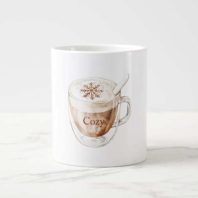 Grande Tasse Flocon de neige au cacao cosy (Devant)