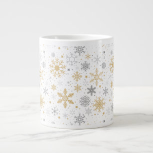 Grande Tasse Flocon De Neige Et Cercle Motif Sans Voile