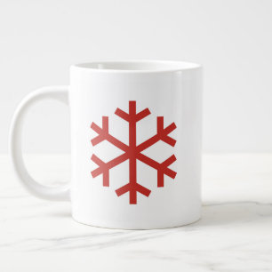 Grande Tasse Flocon rouge de Noël