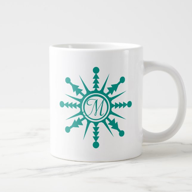 Grande Tasse Flocons de neige Nom initial géométrique (Droite)