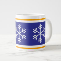 Flocons Nordiques Bleu Foncé Orange Blanc Rayures