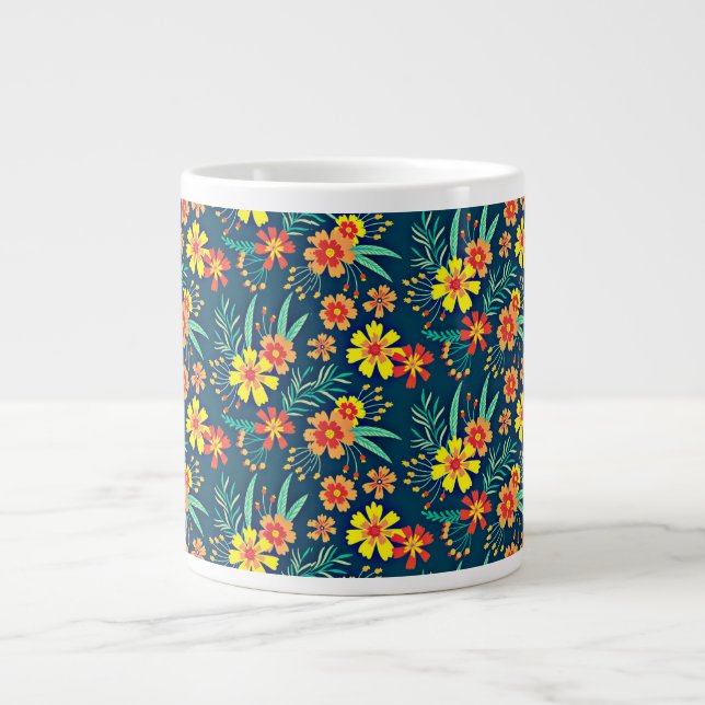 Grande Tasse Floral Arrière - plan Belle conception (Devant)