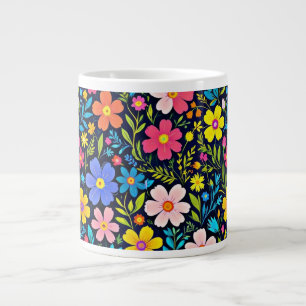 Grande Tasse Floral Digital Peinture Fleurs Motif-38875