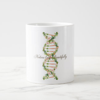 Grande Tasse Floral DNA Helix Watercolor Art