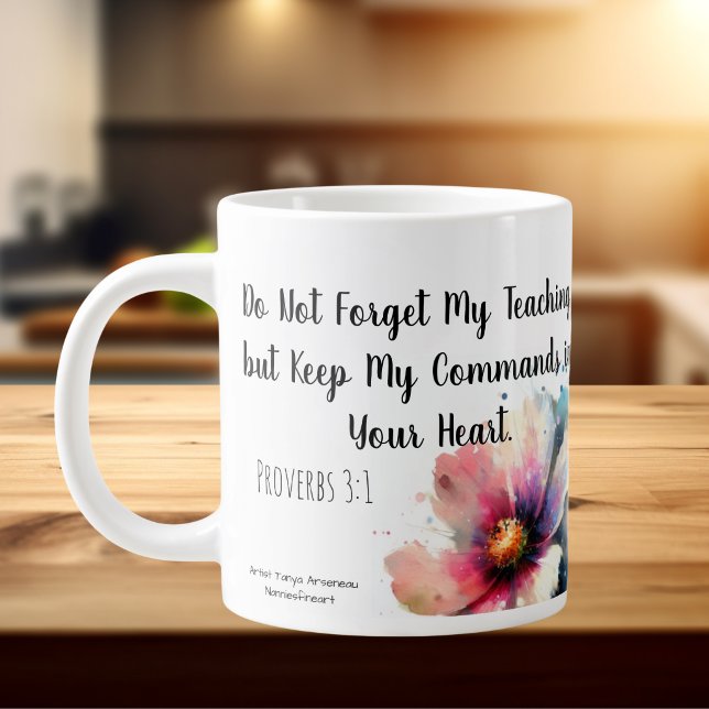 Grande Tasse Floral Écriture Moderne (elegant scripture mug)