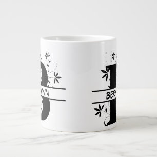 Grande Tasse Floral Fractionné Alphabet Customisé Lettre B