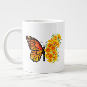 Grande Tasse Flower Butterfly with Yellow California Poppy