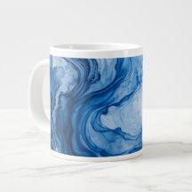 Flux Bleu Harmonieux Abstrait Bleu Blanc