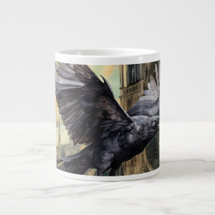 Grande Tasse Flying Raven et la cathédrale gothique médiévale