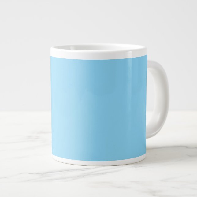 Grande Tasse Fond bleu clair uni de couleur uniforme (Devant droit)