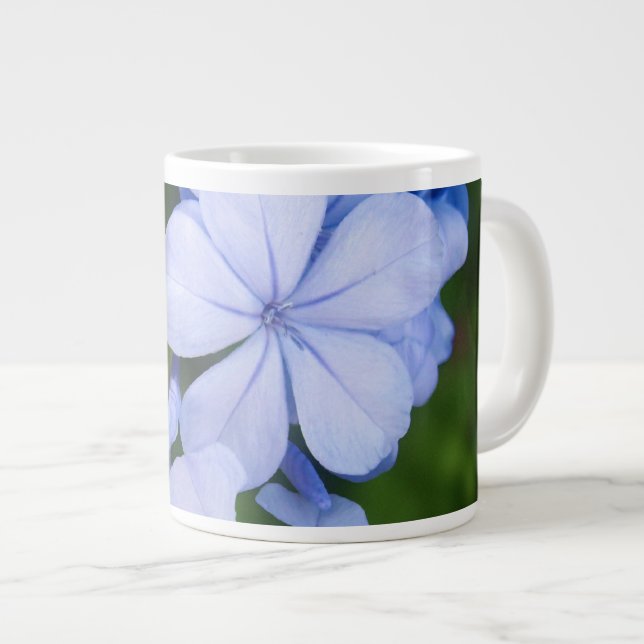 Grande Tasse Fond Bokeh Floral Bleu (Devant droit)