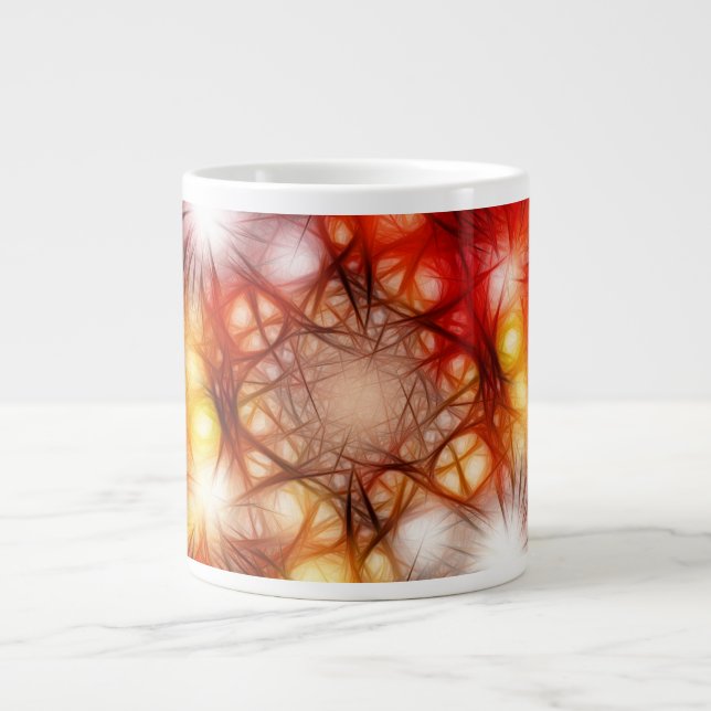 Grande Tasse Fond d'étoiles de feux d'artifice abstraits (Devant)