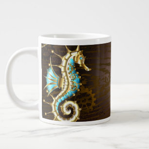 Grande Tasse Fond en bois avec hippocampe mécanique