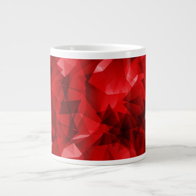 Grande Tasse Fond géométrique abstrait rouge-51083 (Devant)