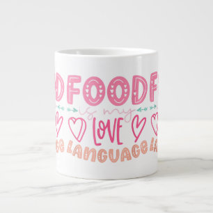 Grande Tasse Food Is My Love Language - Retro Food Lover Chef C