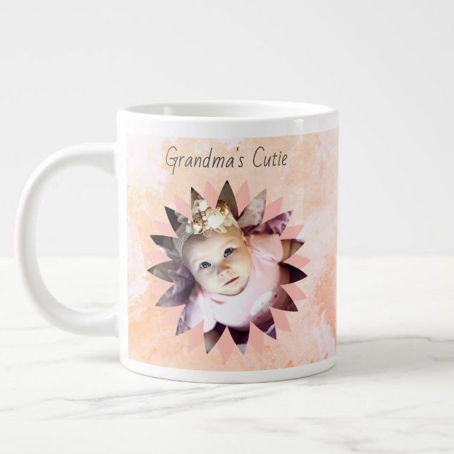 Grande Tasse Forme de fleurs personnalisée Photo Aquarelle Past (Gauche)